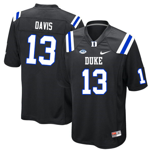 Duke Blue Devils #13 Tony Davis College Football Jerseys Sale-Black